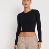 Bon Long Sleeve Top in Black