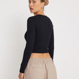 Bon Long Sleeve Top in Black