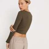 Bon Long Sleeve Top in Olive