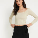 Bonlo Long Sleeve Top in Coconut Milk