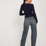 Buana Long Sleeve Top in Dark Navy