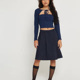Canita Arinah Long Sleeve Co-Ord Top in Navy Blue