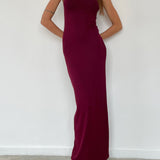 Cantha Maxi Dress in Rib Burgundy