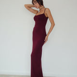 Cantha Maxi Dress in Rib Burgundy