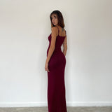 Cantha Maxi Dress in Rib Burgundy