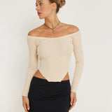 Elsie Bardot Top in Vanilla Ice