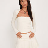 Suri Rib Shrug Top in Ivory
