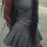 Estel Eyelet Bandeau Top in Charcoal Grey