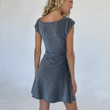 Estrella Cowl Neck Mini Dress in Black Shimmer