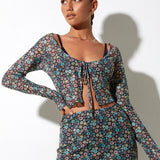 Henry Cropped Cardi in Folk Floral