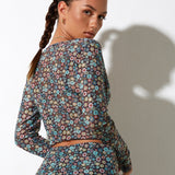 Henry Cropped Cardi in Folk Floral