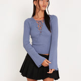 Issey Long Sleeve Top in Dusty Blue