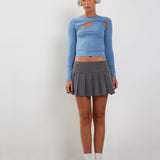 Kaze Long Sleeve Top in Faded Denim