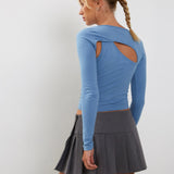 Kaze Long Sleeve Top in Faded Denim