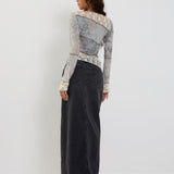 Lucca Long Sleeve Top in Lace Pastel Floral