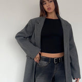Malati Longline Coat in Charcoal