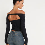 Malin Eloa Shrug Top in Black