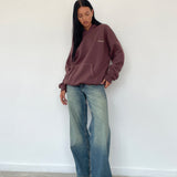 Oversize Hoodie in Deep Mahogany with Motel Scribble Embroidery