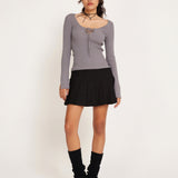 Rahne Long Sleeve Top in Flint Grey