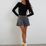 Ratmi Long Sleeve Open Back Top in Black