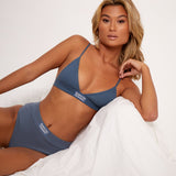 Vidhi Bralette in Faded Denim Modern Day Romantics Label Embro