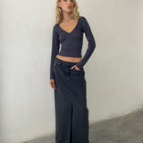 Sisil Long Sleeve Top in Ocean Storm