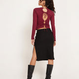 Suratmi Long Sleeve Top in Plum