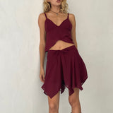 Veny Mini Skirt in Chiffon Oxblood